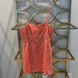 French Connection orange & cream mini dress